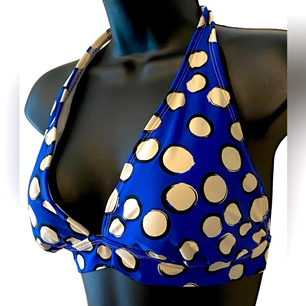 CATALINA polka dot Halter bikini top NWOT size L swimwear Resortwear beachwear - Picture 2 of 8